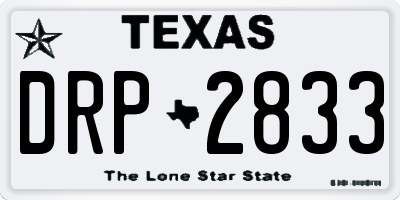 TX license plate DRP2833