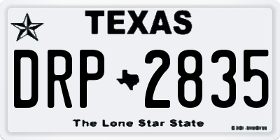 TX license plate DRP2835