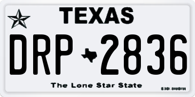 TX license plate DRP2836