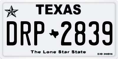 TX license plate DRP2839