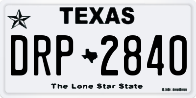 TX license plate DRP2840