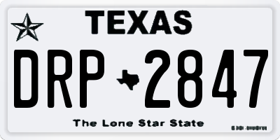 TX license plate DRP2847