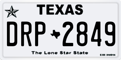 TX license plate DRP2849