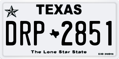 TX license plate DRP2851