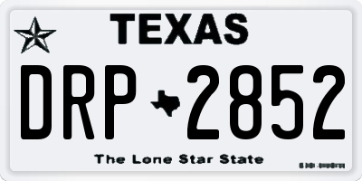 TX license plate DRP2852