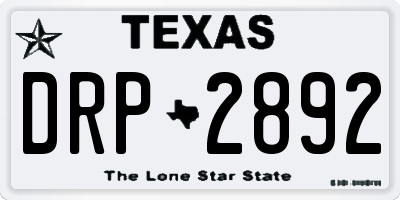 TX license plate DRP2892