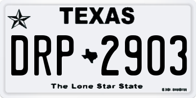 TX license plate DRP2903