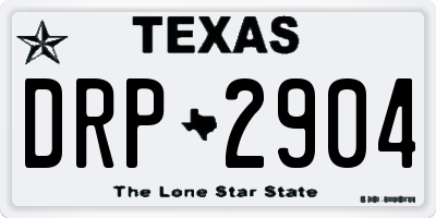 TX license plate DRP2904