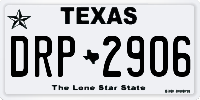 TX license plate DRP2906
