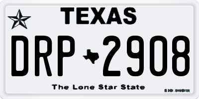 TX license plate DRP2908