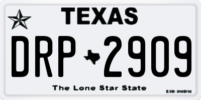 TX license plate DRP2909