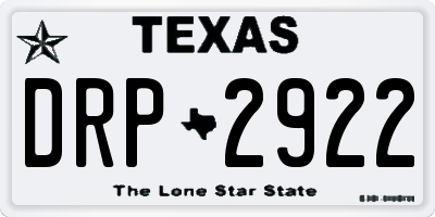 TX license plate DRP2922