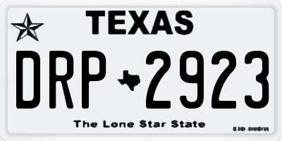 TX license plate DRP2923