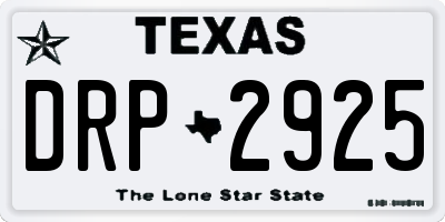 TX license plate DRP2925