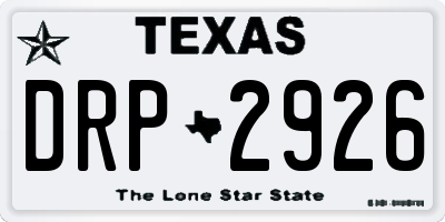 TX license plate DRP2926