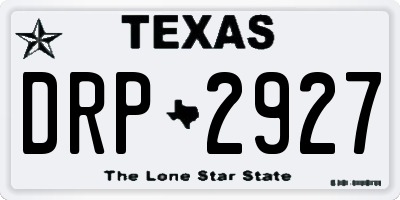 TX license plate DRP2927