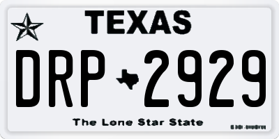 TX license plate DRP2929