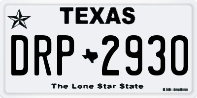 TX license plate DRP2930