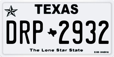 TX license plate DRP2932