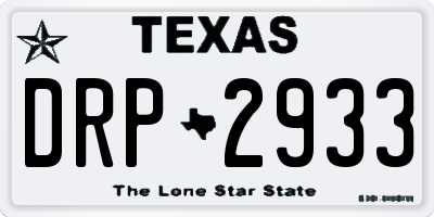 TX license plate DRP2933