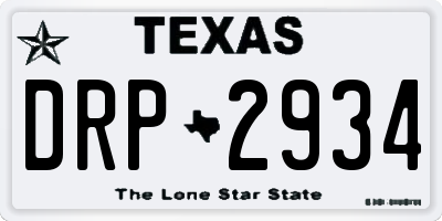 TX license plate DRP2934