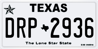 TX license plate DRP2936