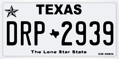 TX license plate DRP2939