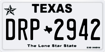 TX license plate DRP2942