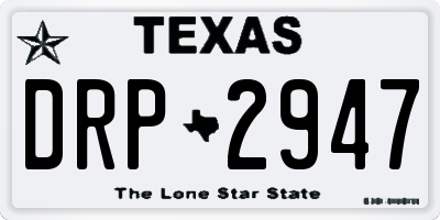 TX license plate DRP2947
