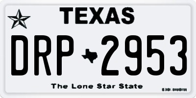 TX license plate DRP2953