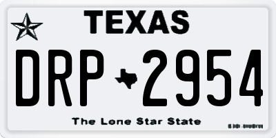 TX license plate DRP2954