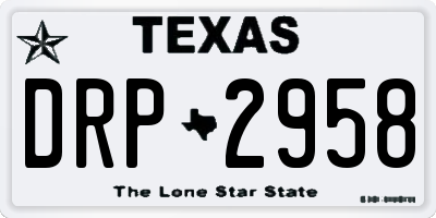 TX license plate DRP2958