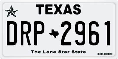 TX license plate DRP2961