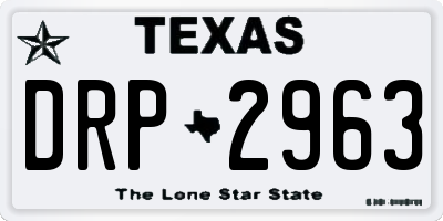 TX license plate DRP2963