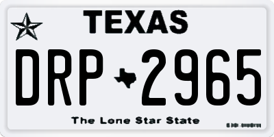 TX license plate DRP2965