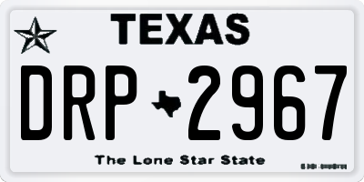 TX license plate DRP2967