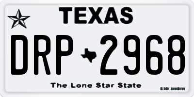 TX license plate DRP2968