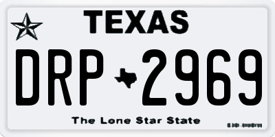 TX license plate DRP2969