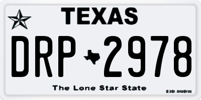 TX license plate DRP2978
