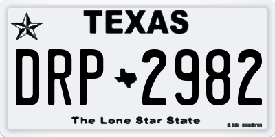 TX license plate DRP2982