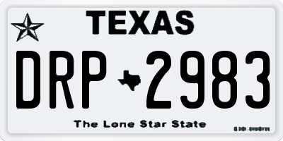 TX license plate DRP2983