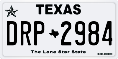 TX license plate DRP2984
