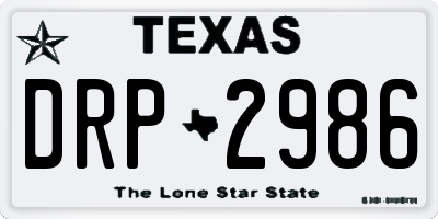 TX license plate DRP2986