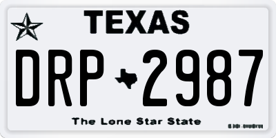 TX license plate DRP2987