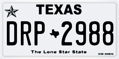 TX license plate DRP2988