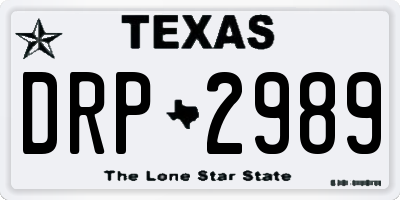 TX license plate DRP2989