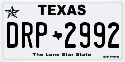 TX license plate DRP2992