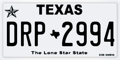 TX license plate DRP2994