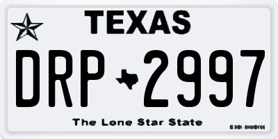 TX license plate DRP2997