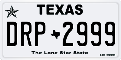TX license plate DRP2999